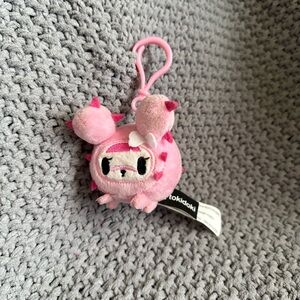 Tokidoki Pink Dino Plush Bag Charm